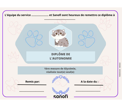 Diplôme de l'autonomie - 1ère mesure de glycémie réalisée tout(e) seul(e)